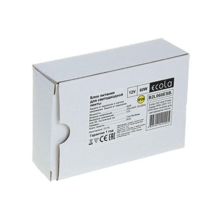 Ecola power supply for 12 V LED tape, 60 watts, IP20-3