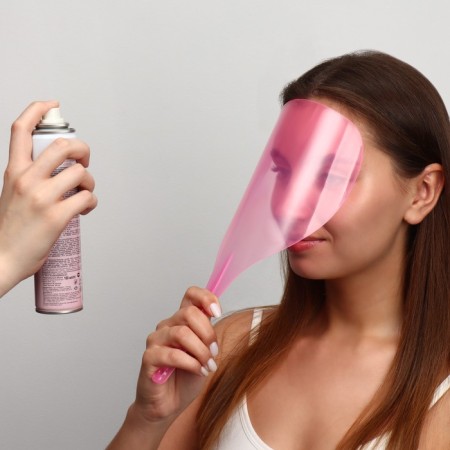 Face protection screen, with a pen, 31.5 × 13.5 cm, pink color-4