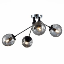 Ceiling EVOLUCE lamp. Sle106002-04. Marea. 4x40 watts, E14, 60x60x29 cm, chrome color, black