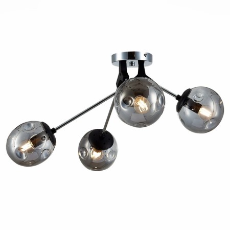 Ceiling EVOLUCE lamp. Sle106002-04. Marea. 4x40 watts, E14, 60x60x29 cm, chrome color, black