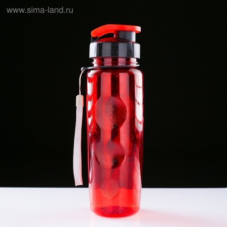 Sports water bottle, 650 ml, 23 x 7 cm, red