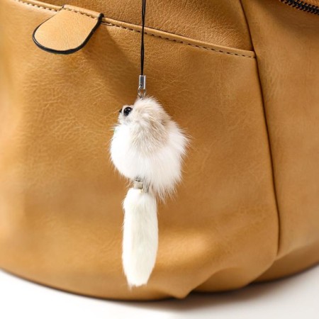 Fluffy on the suspension "White Mouse" mix 8.5x3.5x3.5 cm-4