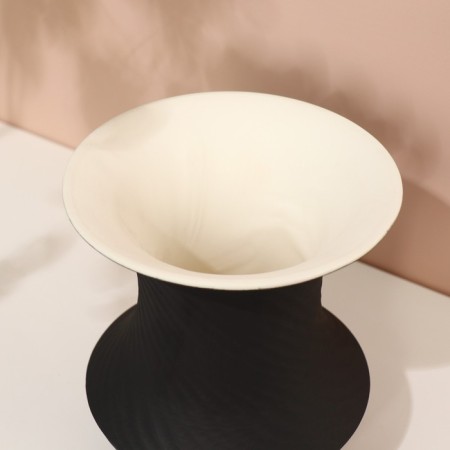 Vase for flowers decorative "Demeter" color black 22 x 17 x 17 cm-4