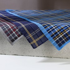 Hand -handed scarf, size 40*40, mix of colors (blue/gray)