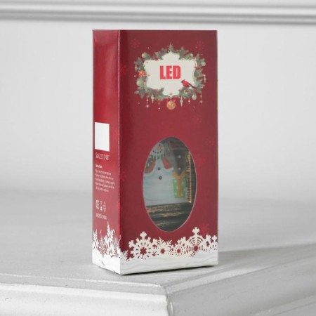 LED figure "Lantern with a snowman" 5.5 × 13 × 5.5 cm, plastic, batteries AG13x3, glow warm white-3