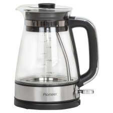 Pioneer KE805G kettles, glass, 1.7 l, 2200 watts, silver