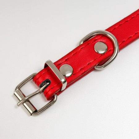 Collar "crown" with metal decor and rhinestones, 36 x 1.4 cm, Osh 24-31, red-2