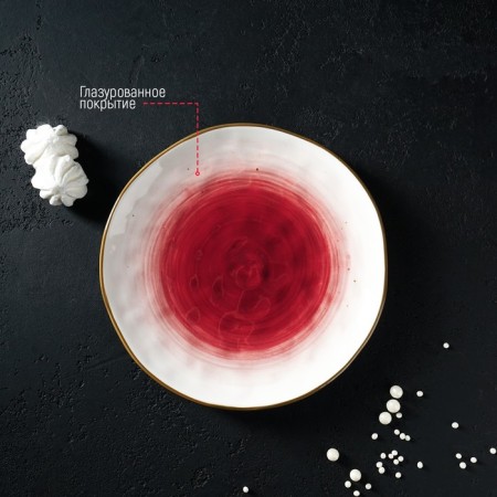 Porcelain shade “Cosmos”, d = 18.5 cm, red color-6