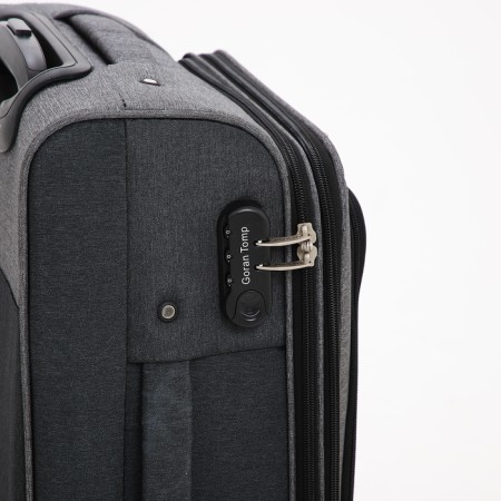 Small suitcase 20 "On the zipper Goran Tomp, with extension, code castle, color gray color-4