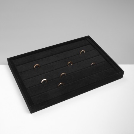Top for rings 5 ​​stripes, phlock, 35 × 24 × 3 cm, black color-1