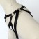 A set with a soft harness and a bow, size S, leash 120 x 1.5 cm, fire 23-42 cm, gray