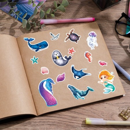 Stickerbuk "Sea Residents", 8 sheets, 12 x 18 cm-4