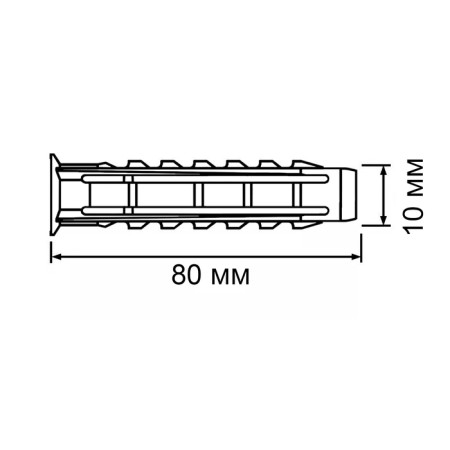 Tundra dowel, type N, spacer, nylon, 10x80 mm, 250 pcs-5