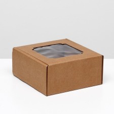 The box is self -assembly, with a window, craft, 19 x 19 x 9 cm, set 5 pcs.