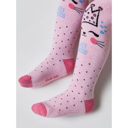 Children's tights with drawings CONTE KIDS Sof-Tiki, height 62-74 cm, light pink color