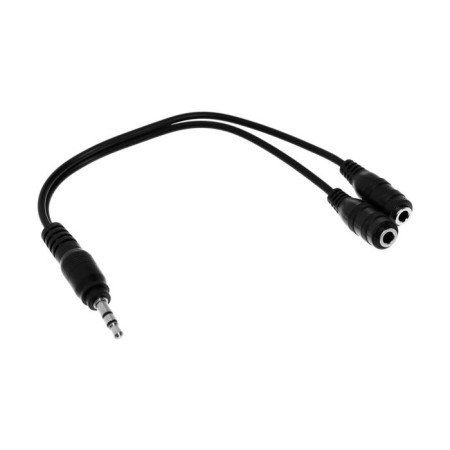 Luazon Jack 3.5 (M)-2xjack 3.5 (F), for 2 headphones, 0.1 m, black-1