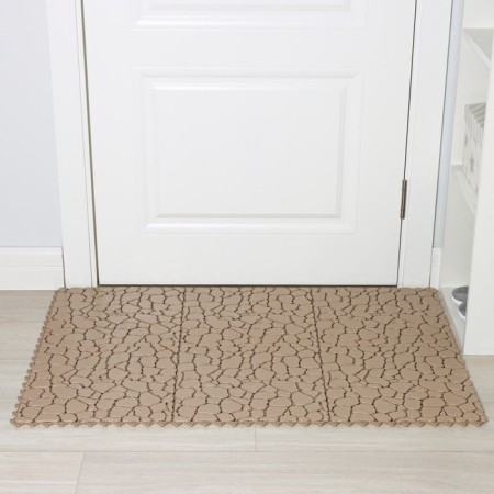 Aqua Stone floor modular coating, 34 × 34 cm, 6 pcs in packaging, beige color-2
