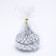 Candle "Dome" in the candlestick with rhomboid faces of gypsum with a lid, 8.5x8.5cm, silver