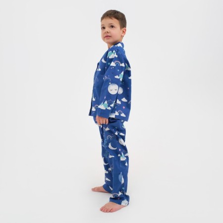 Pajama nursery (shirt, trousers) KAFTAN "Moon" p. 122-128, blue-3