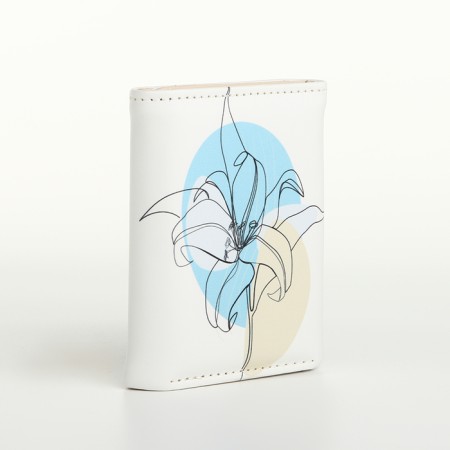 Women's wallet on the button, white color-1