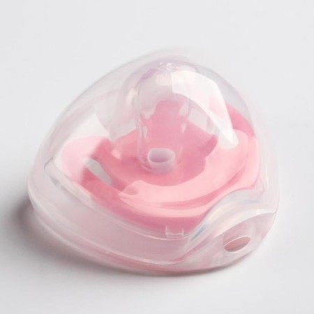 Orthodontic dummy nipple, silicone, 6+, with a cap in a container, color mix-10