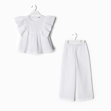 Комплект (блузка и брюки) для девочки MINAKU цвет белый, рост 134 см-8