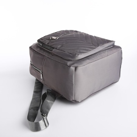City backpack of textiles on lightning, 2 outer pockets, color gray color-2