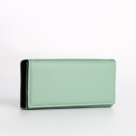 Women's wallet on magnet, green color