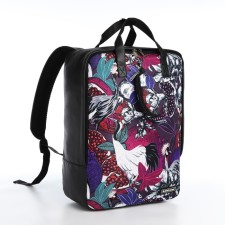 A backpack - a bag, Erich Krause, a wallet from textiles, artificial leather, purple color