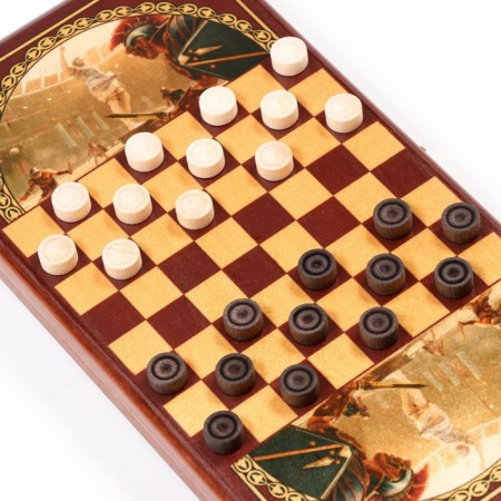 Narts "Ave Caesar", wooden board 40 x 40 cm, with a field for playing checkers-2
