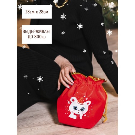 Gift bag “Hello!”, 28 x 28 cm +/- 1.5 cm, new year-3