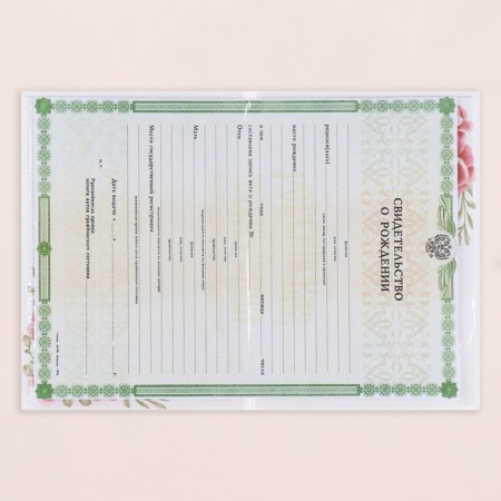Folder for the birth certificate of "rose" girl, a5-4