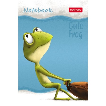 Notepad A7, 48 sheets, in a cage, on a gluing, "frog den", cover covered paper, lamination, three -colored block, block 60 g/m2, 5v mix-3