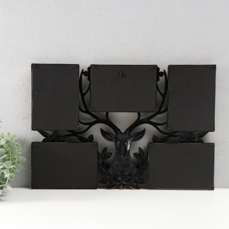 Photo frame plastic in 5 photos 10x15 "Noble deer" Dark gold 48x33x2.5 cm-2