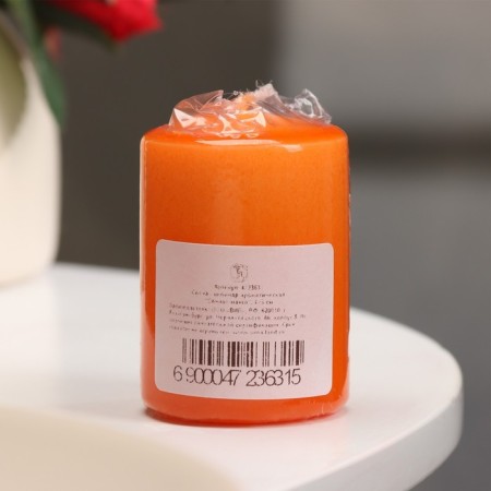 Candle - Aromatic "Juicy Mango" cylinder, 4x6 cm-3