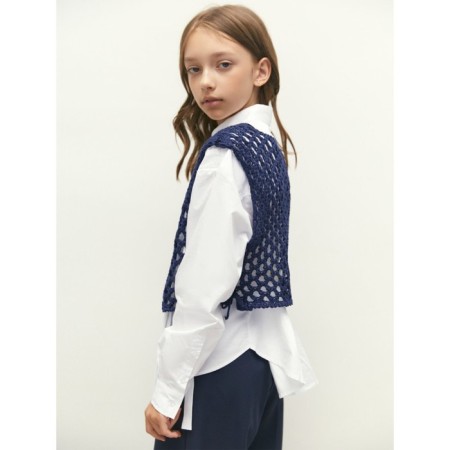 Knitted children's vests Amarobaby Mesh, height 128 cm, blue color-10