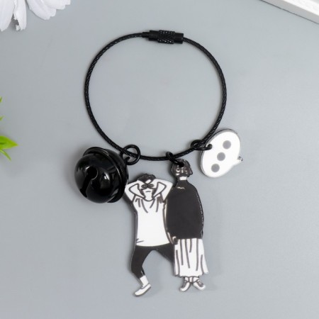 Acryl keychain on a cable with a bell "couple. Millennials" 10x5 cm-1
