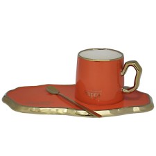 A cup with a saucer and a spoon Lenardi, 280 ml