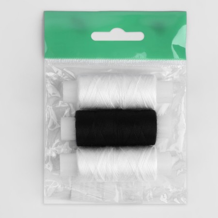 A set of Domino threads, 45ll, 150 m, 3 pcs, black/white mix-3