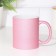 Poramic sublimation mug with logo, color pink glitter, 320ml
