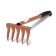 Small straight rakes, 5 twisted teeth, length 39 cm, metal, metal handle