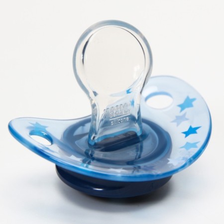 Orthodontic dummy nipple, silicone, from 6 months., Adore, in the Tractor container-2