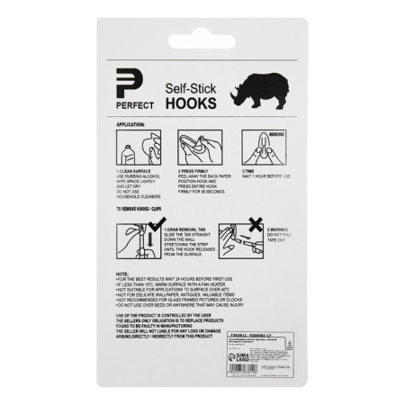 Hooks self -adhesive, round, with a system of universal removal, set, 3 x 8 cm, 2 pcs.-4