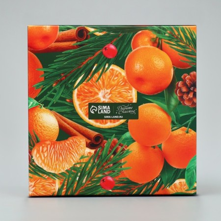 Box for cupcakes folding with bilateral application of "Orange", 16 x 16 x 10 cm, New Year-5