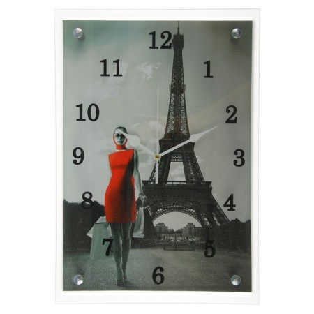 Carty clock, interior, interior "Girl in a red dress in Paris" Silent, 25 x 35 cm 115511