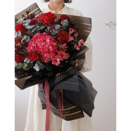 Matte film for flowers "Richelieu", pink, 57 cm x 5 m-3