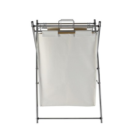 Axentia linen basket, chrome with beige bag, polyester, 44x72x34 cm, 57 liters-5