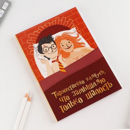 Diary in a thin cover A5, 80 sheets "I think only a prank"-2