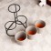Set of Kashpo "Trio" gray, on a stand, 15x11cm