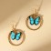 Earrings with rings "Blave with happiness"